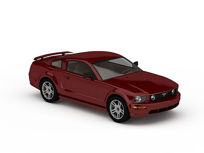 红色私家车模型3d模型