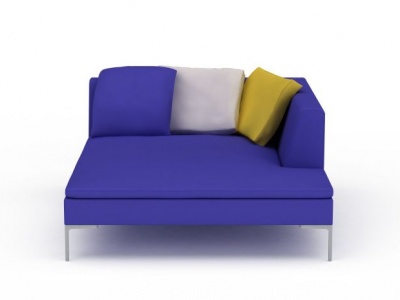 紫色休闲沙发床模型3d模型