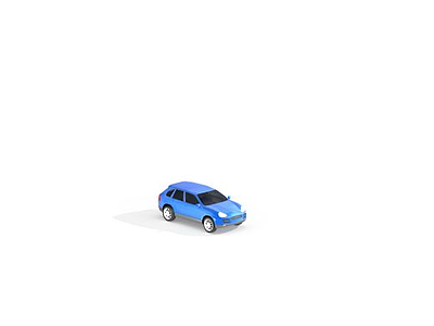 3d蓝色家用汽车模型