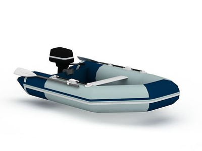手划充气小艇模型3d模型