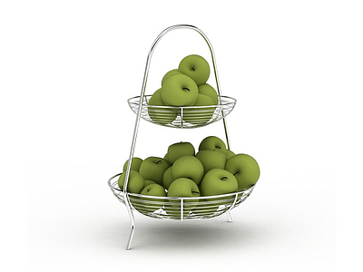 3d双层水果篮免费模型
