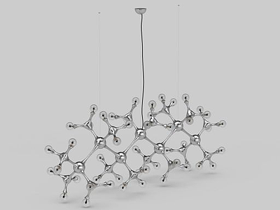 创意分子式吊灯模型3d模型