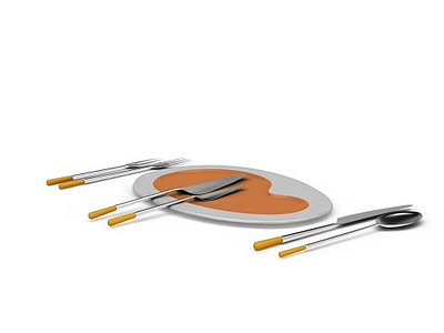 不锈钢餐具模型3d模型