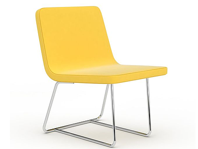 3d黄色单人椅模型