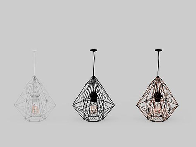 3d创意蜘蛛网状吊灯免费模型