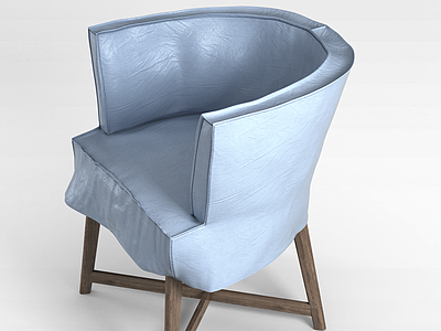 3d实木软面椅模型