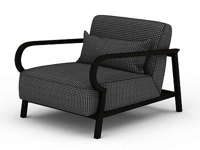 格子布艺沙发模型3d模型