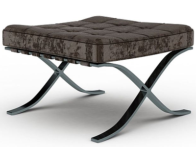3d棕色沙发凳免费模型