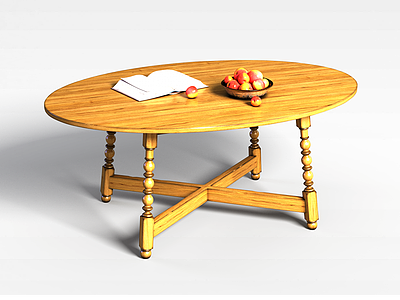 3d木质圆桌模型