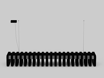黑色弹簧状吊灯模型3d模型