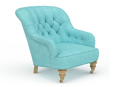 3d蓝色休闲沙发免费模型