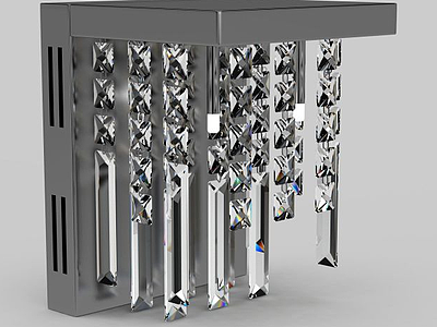 3d水晶链式壁灯免费模型