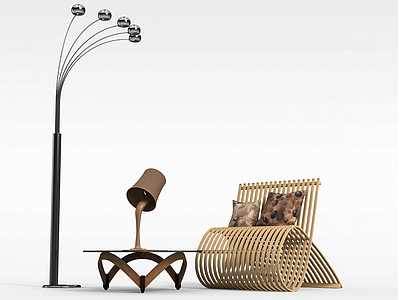 休闲竹椅模型3d模型