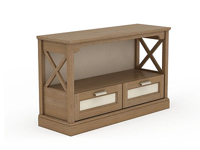 3d客厅实木柜子模型