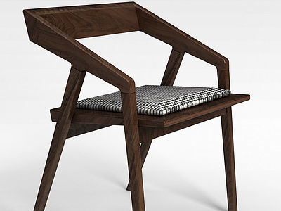 中式实木椅子模型3d模型