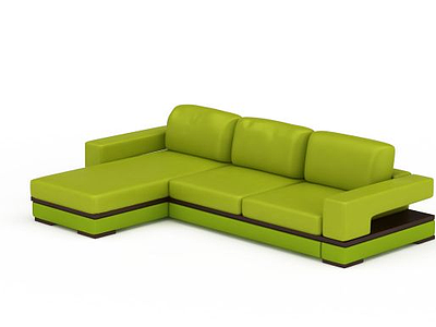 绿色拐角沙发模型3d模型