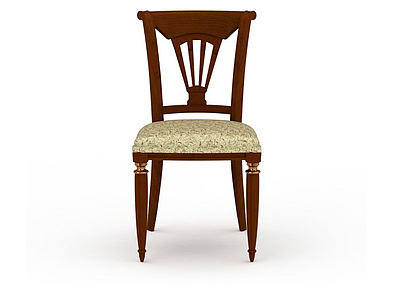 3d实木餐椅模型