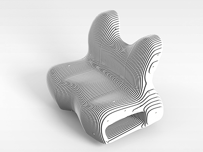 3d创意双人椅子模型