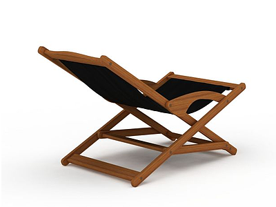3d高档折叠实木休闲椅模型