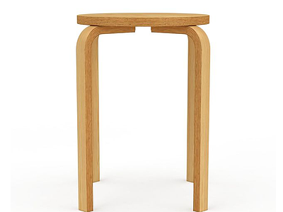 3d木质圆座凳子免费模型