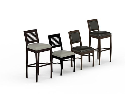 3d吧椅桌椅组合模型