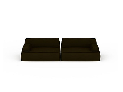 3d绿色简约双人沙发免费模型