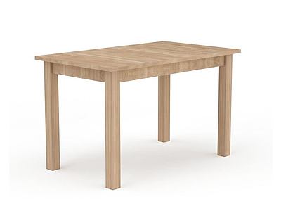 3d简约实木方桌免费模型