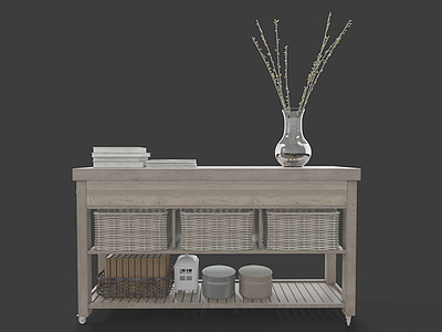 3d现代家居组合装饰柜模型