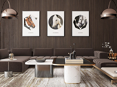 现代家居组合沙发茶几模型3d模型