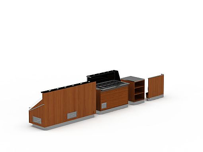 展柜货架组合模型3d模型