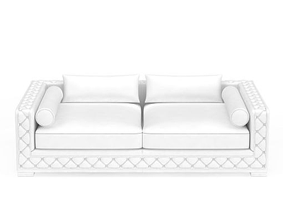 时尚纯白双人沙发模型3d模型