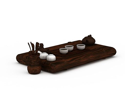 实木茶桌模型