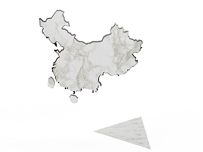 中国地图贴画模型3d模型