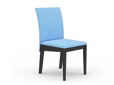 3d蓝色休闲餐椅模型