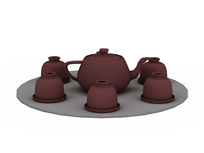 3d紫砂茶具套装模型