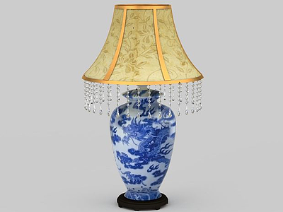中式台灯模型