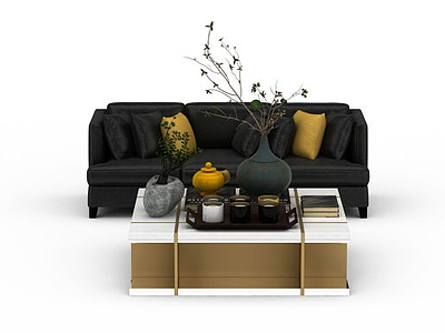 室内沙发茶几组合模型3d模型