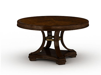 3d中式原木餐桌模型