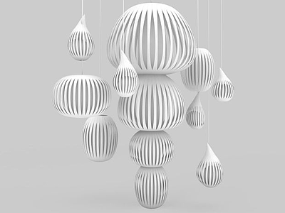 现代艺术球形吊灯模型3d模型