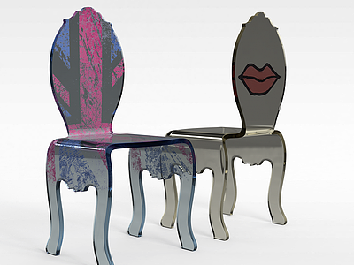 3d创意玻璃椅子模型