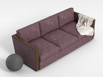 布艺多人沙发模型3d模型