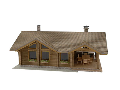 3d园林木屋模型