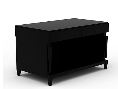 现代黑色实木柜子模型