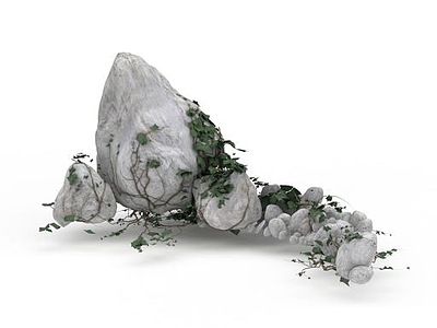 假山植物模型3d模型