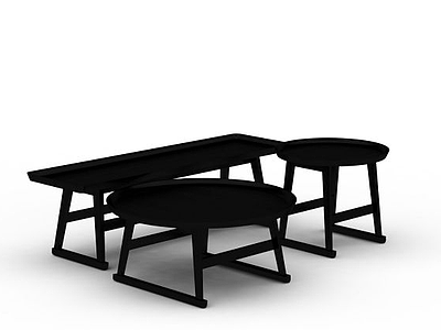 室内桌椅组合模型