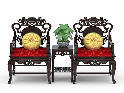 中式复古太岁椅模型