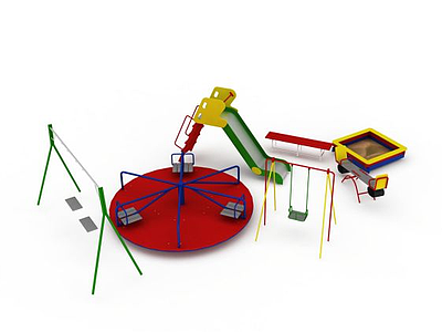 公园儿童娱乐设备模型3d模型