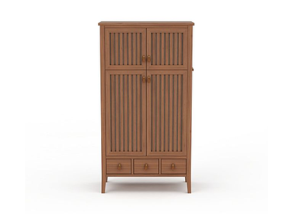 3d现代实木柜模型