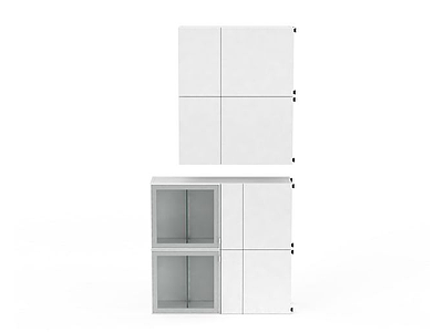 白色办公室柜子模型3d模型
