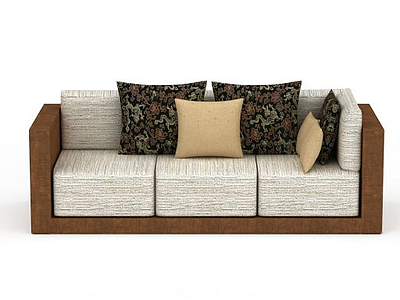 3d现代客厅多人沙发免费模型